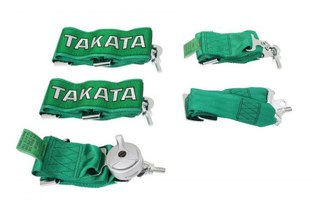 Racing seat belts 6p 3" Green Takata Replica