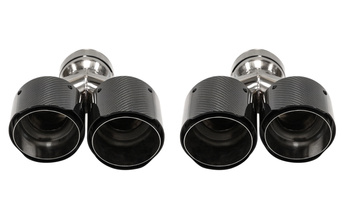 Exhaust Tip 101mmx2 enter 76mm Carbon Gloss Set