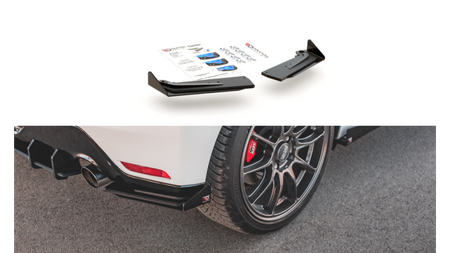 Splitter Toyota GR Yaris IV Rear Side Racing Durability Black + Gloss Flaps