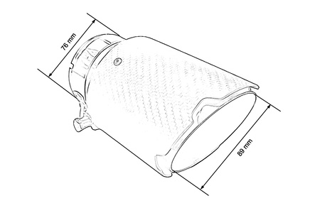 Końcówka tłumika 89mm wejście 76mm Carbon Matt