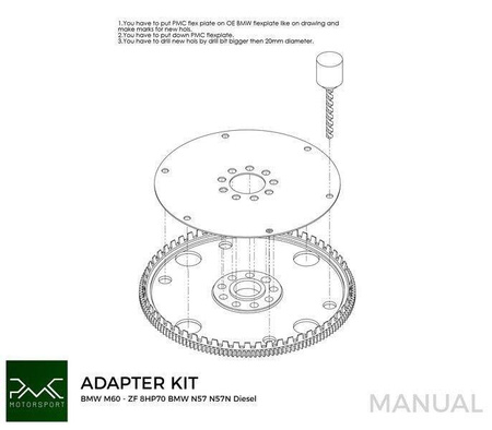 Zestaw do konwersji / adapter BMW V8 M60 - BMW ZF 8HP70 N57 N57N Diesel