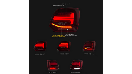 Lights Volkswagen POLO V Rear Dynamic LED Red