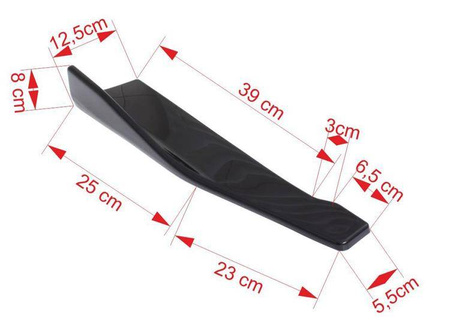 Universal Black Side Skirt Rocker Splitters Winglet Wings Canard Diffuser 48cm