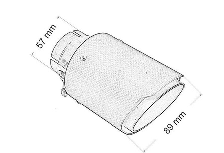 Końcówka tłumika 89mm wejście 57mm Carbon Matt