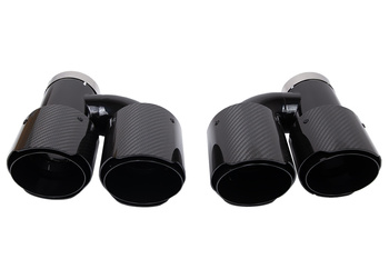 Exhaust Tip 101mmx2 enter 63mm Carbon Gloss Set