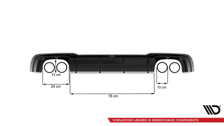 Diffuser Audi RS3 8Y Facelift Rear Valance v.2 Gloss Black