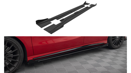 Diffuser Mercedes-Benz A W176 Facelift Side Skirts Street Pro Black + Gloss Flaps