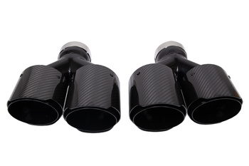 Końcówka Tłumika 101mmx2 wejście 67mm Carbon Gloss Zestaw