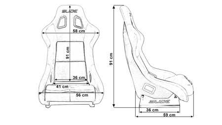 Racing seat SLIDE KS2 Premium Purple Suede Purple Glitter