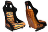 Fotel sportowy SLIDE KS2 Premium Orange Black & Grafic Tiger Welur Orange Glitter