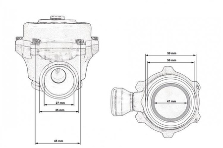 TurboWorks Blow Off 50mm V-Band QR Recirculating Blue