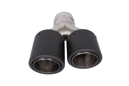 Końcówka tłumika 101mmx2 wejście 76mm Carbon Mat Prawa
