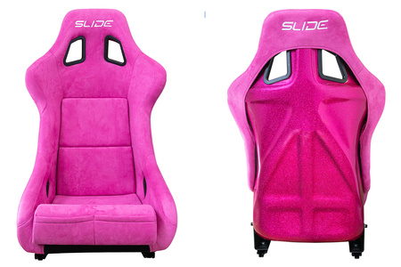 Fotel sportowy SLIDE KS2 Premium Pink Welur Bright Pink Glitter