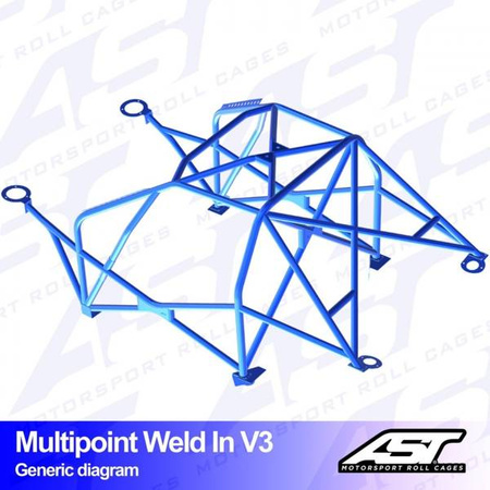 Roll Cage HONDA Prelude (5gen) 2-door Coupe MULTIPOINT WELD IN V3