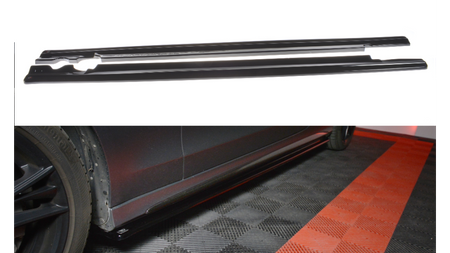 Diffuser Mercedes-Benz C W205 AMG-LINE Side Skirts Gloss Black