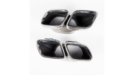 Exhaust Tail Pipes Chrome suitable for MERCEDES C-Class (W205) Sedan (S205) T-Model (A205) Convertible (C205) Coupe Facelift 2019-2021