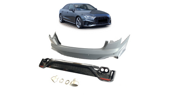 Bumper AUDI A4 B9 8W Facelift Rear with Diffuser and Pipes SRA