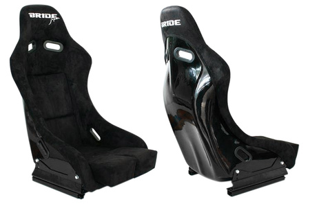 Fotel sportowy GTR Zamsz Bride Czarny