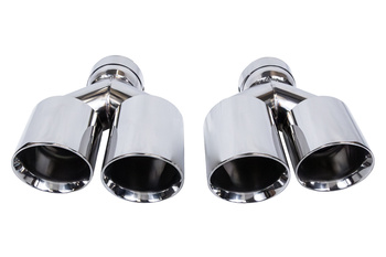 Exhaust 89mmx2 Inlet 70mm Polished Set