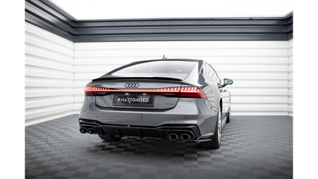 Diffuser Audi A7 C8 Facelift S-Line Rear Valance + Exhaust Ends Imitation Black