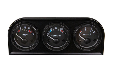 KET Gauges 52mm 3in1 kit Volt, Water Temp, Oil Press VDO Look