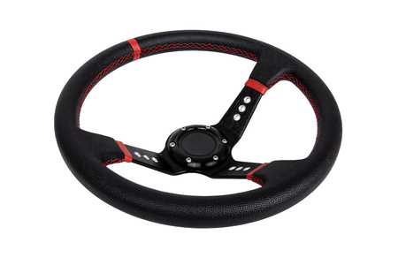 Kierownica Pro 350mm offset:80mm Skóra Black