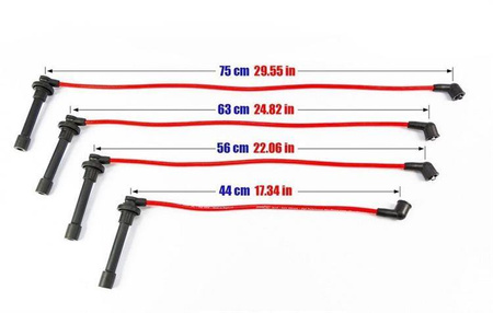 Przewody zapłonowe PowerTEC HONDA CRX CIVIC LOGO 92-02 Czerwone
