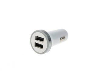 Car Charger 12-24V 2xUSB 2.4A White Type 2