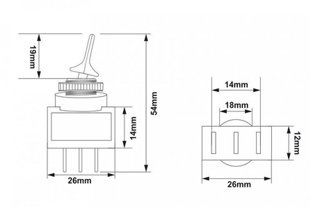 Switch Toggle Led Green