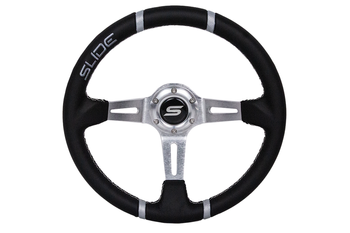 Steering wheel SLIDE 350mm offset:90mm Leather Silver
