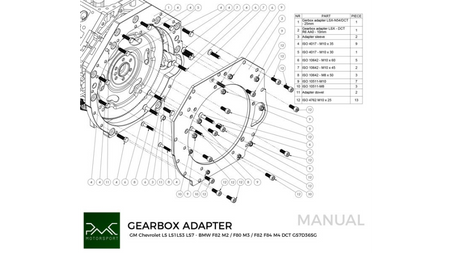 Gearbox Adapter Plate GM Chevrolet LS - BMW DCT DKG GS7D36SG N54 GS6-53BZ