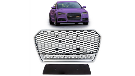 Grill Audi A6 C7 Facelift Silver & Gloss Black