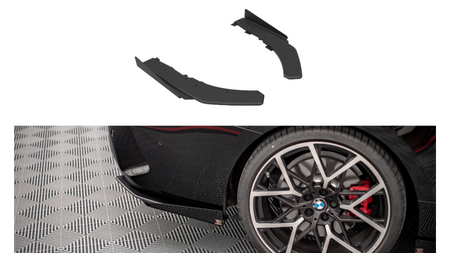 Splitter BMW 4 G22 M-Pack Rear Side Street Pro Black-Red + Gloss Flaps