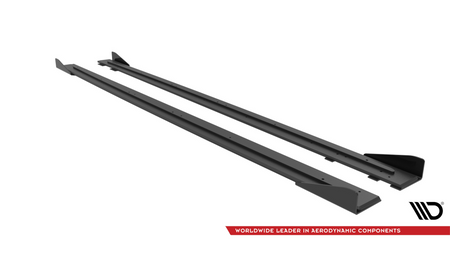 Diffuser Audi RS6 C6 Side Skirts Street Pro Black-Red + Gloss Flaps