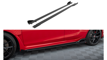 Diffuser Honda Civic XI Type-R Side Skirts Street Pro Black-Red + Gloss Flaps