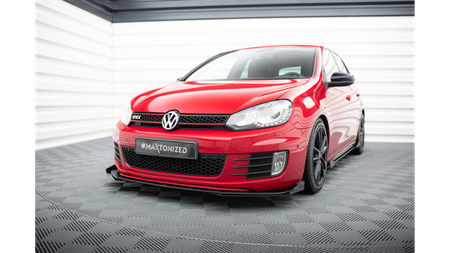 Splitter Volkswagen Golf VI GTI przód Racing Durability v.3 + flaps Black-Red