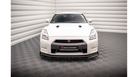 Splitter Nissan GTR R35 Facelift Front + Flaps Gloss Black