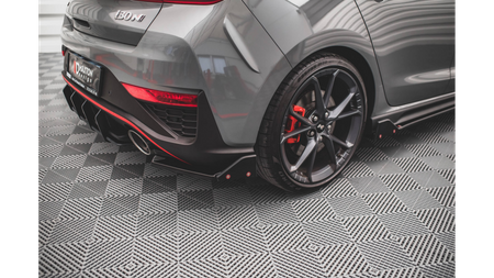 Splitter Hyundai I30 III Facelift N Rear Side v.1 + Flaps Gloss Black