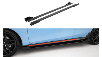 Side Skirts Hyundai Veloster N Mk2 Street Pro Black-Red + Gloss Flaps
