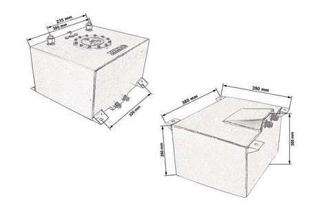 Zbiornik paliwa 30L TurboWorks z wlewem paliwa i czujnikiem