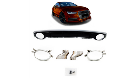 Diffuser Audi A7 C7 Facelift Rear with Pipes