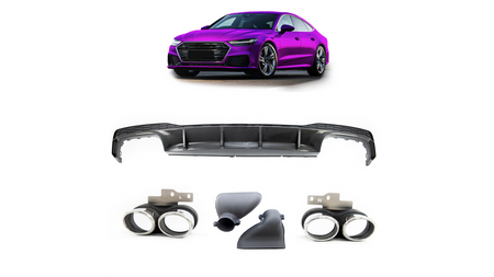 Diffuser Audi A7 C8 Rear with Pipes