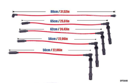 Przewody zapłonowe PowerTEC FORD ESCORT MK6 SIERRA 2.0L COSWORTH 90-95 Czerwone