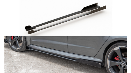 Dokładka Audi RS3 8V Sportback Progi Racing Black + Gloss Flaps