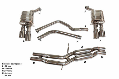 Układ wydechowy CatBack Audi S6/S7 C7 4.0T 13+ Aktywny