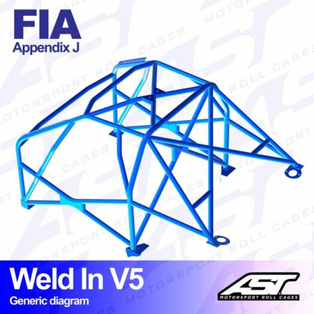 Roll Cage AUDI Coupe (B2) 2-doors Coupe Quattro WELD IN V5