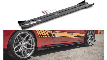 Diffuser Mercedes-Benz C C205 C43 Side Skirts Racing Black-Red + Gloss Flaps