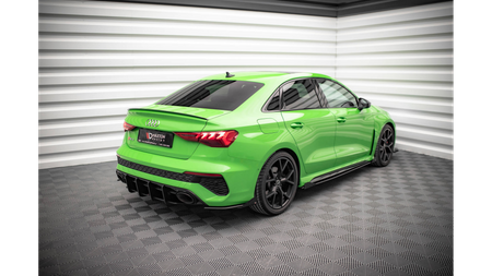 Splitter Audi RS3 8Y Tył Boczne Street Pro Black-Red + Gloss Flaps