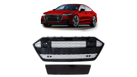 Grill Audi A7 C8 Gloss Black