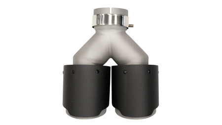 Końcówka tłumika 101mmx2 wejście 76mm Carbon Matt